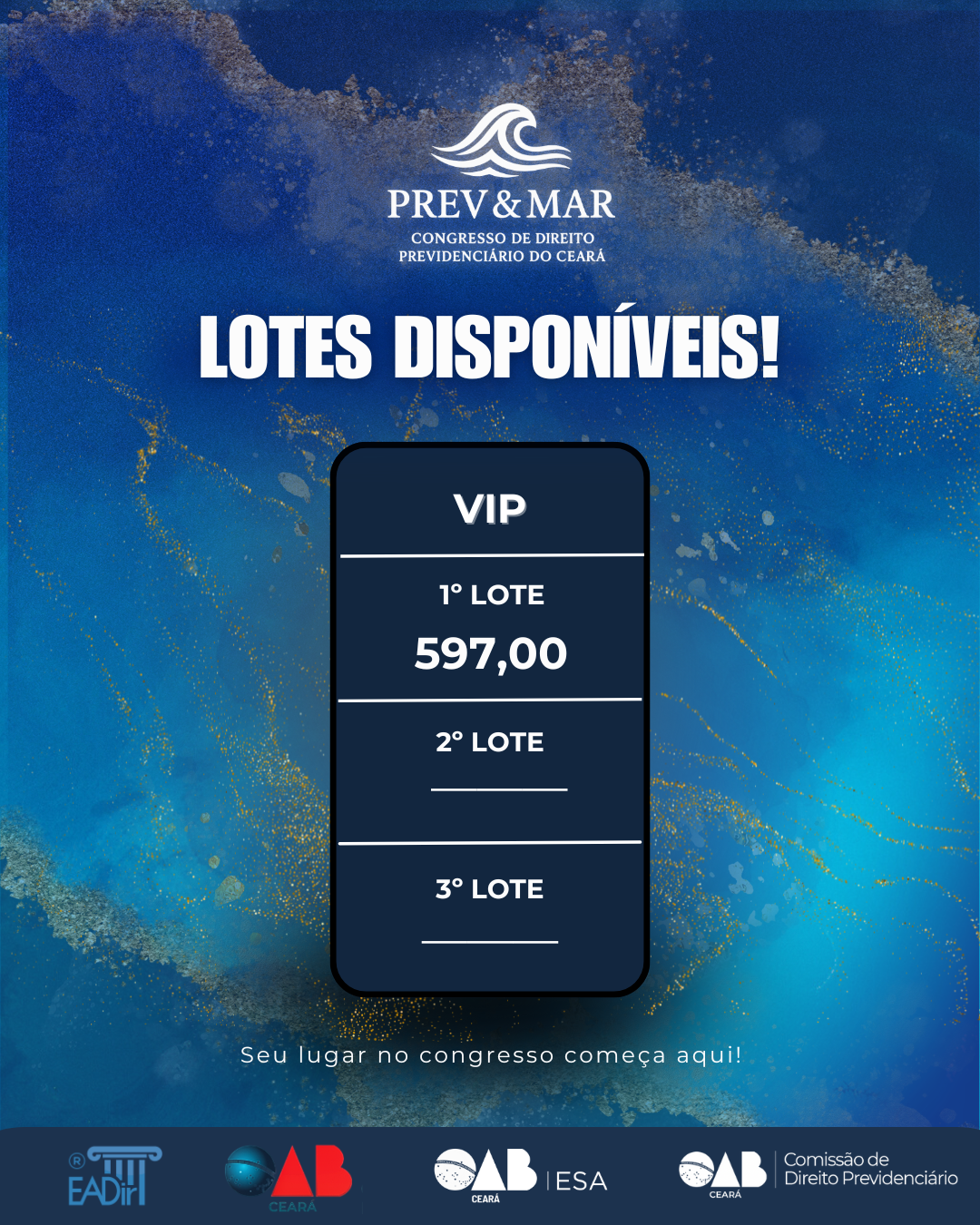 PREV&MAR - CONGRESSO DE DIREITO PREVIDENCIÁRIO DO CEARÁ - VIP PREV&MAR - CONGRESSO DE DIREITO PREVIDENCIÁRIO DO CEARÁ - VIP